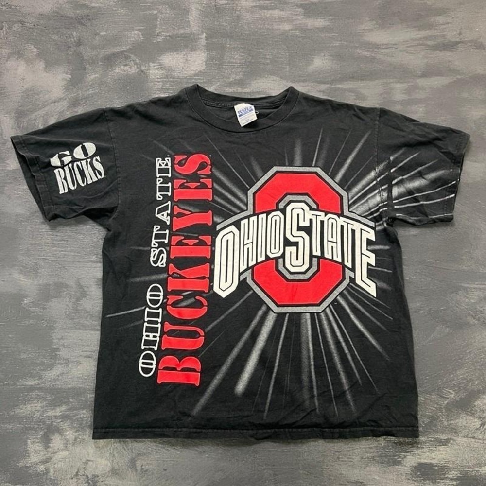 Vintage Ohio State Buckeyes Shirt Mens Large Black 1990s NCAA AOP